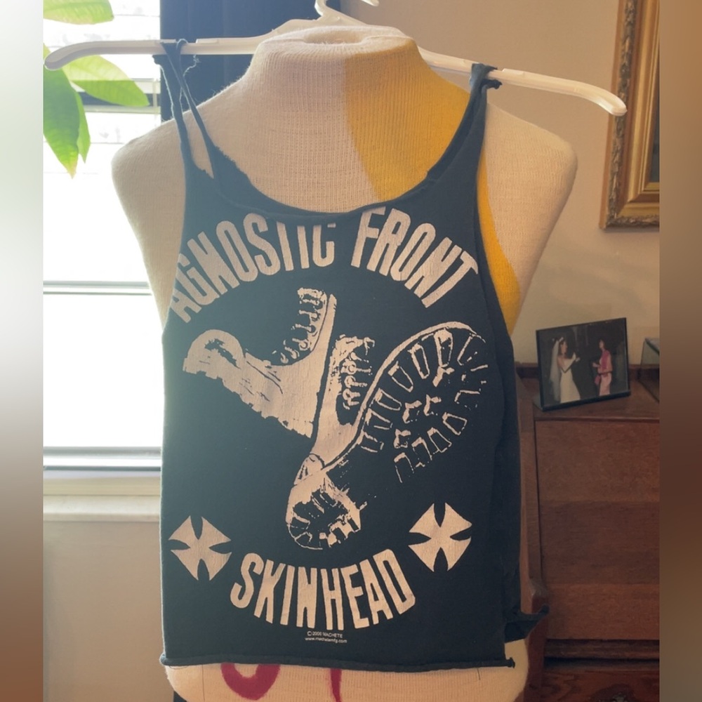 Vintage Agnostic Front 2002 Machete New York Hardcore Punk Cut Off Shirt